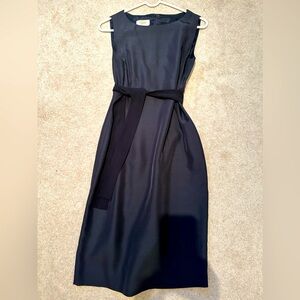 Talbots Black Sleeveless Silk Dress with Tie Belt Size 8 excellent condition